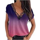 Sommer Kurzarm V-Ausschnitt Bluse Bequeme Weiche Hemden Top Frauen Kurzarm Spitzenblusen Top T-Shirt T-Shirt Tops Shirts Kausale T-Shirts Blusen Schlangenmuster