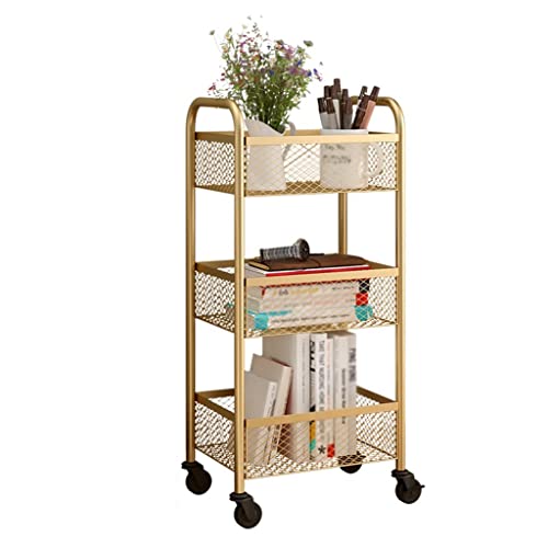 Carrito rodante de 3 niveles con ruedas para almacenamiento móvil en cocina, baño y espacios de utilidad