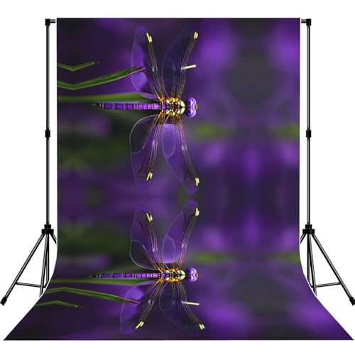 Toile de fond pour séance photo libellule violette anniversaire et studio