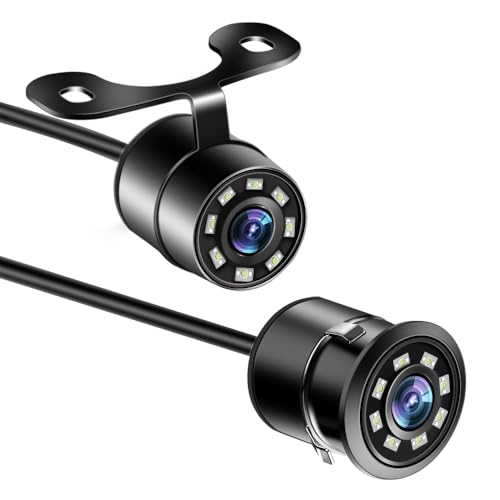 Niloghap Backup Camera for Car, HD 8 LED Lights Infrared Night Vision, IP69K Waterproof Back Up Camera 140 Wide View Angle Rear View Camera Universal for Truck SUV RV Van Travel Trailer