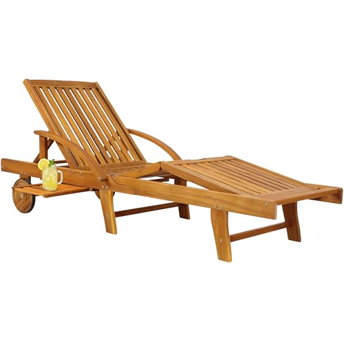 Casaria® Chaise Longue Jardin Exterieur Tami Sun en Bois D Acacia Chaise Pliante avec...