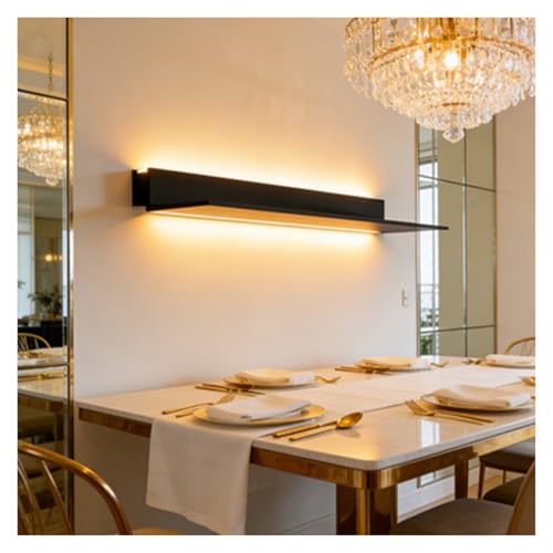 Étagère murale suspendue design chic en métal avec éclairage intégré de haute qualité