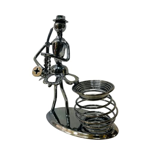 Image of AUGEN Metal Pen Stand Decorative Design Stationery Holder | Gift Item | Table Top Decor (7469D)(16.5CM)