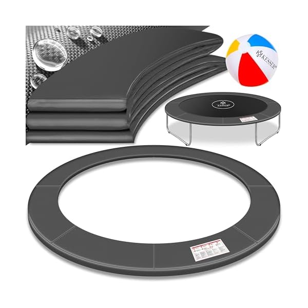 KESSER® - Couverture de Bord pour Trampoline Ø 244, 305, 366, 426 cm, Largeur 30cm 100% résistant aux UV indéchirable Couverture à Ressorts avec Ballon de Plage 41NNP XHM7L. SS600