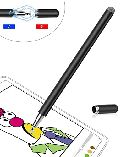 Stylus Pens For Touch Screens, Disc & Fiber Stylus With Magnetically Attached Cap（Black + White & Rosegold） #TOP1