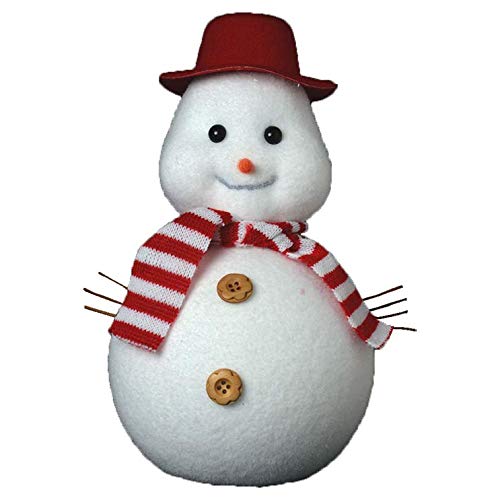 Christmas Flocked Snow Look Snowman Ornament Room Decoration - 17cm