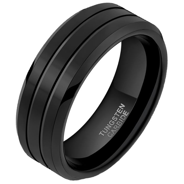 Bague en tungstène homme pour le quotidien avec largeurs ajustables de 8 à 20mm