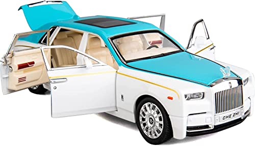 Image of Metal Pull Back Diecast Car 1:24 Big Rolls Royce Phantom Pull Back Car Model with Sound Light Boys Gifts Toys for Kids【Pack of 1】,multicolor