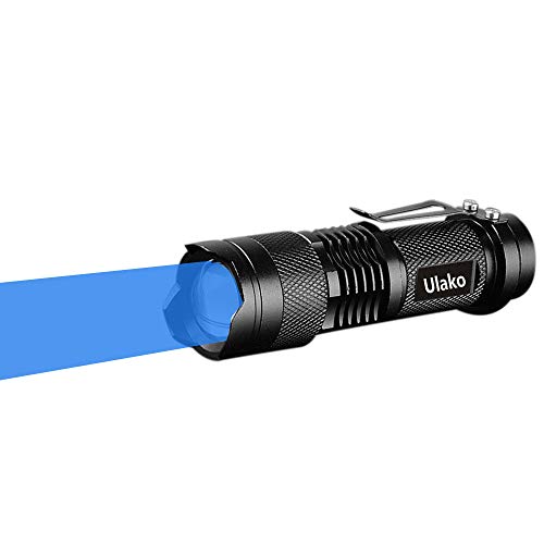Ulako Single One Mode Zoomable LED 150 Yard Blue Light Flashlight Torch For Fishing Hunting Detector