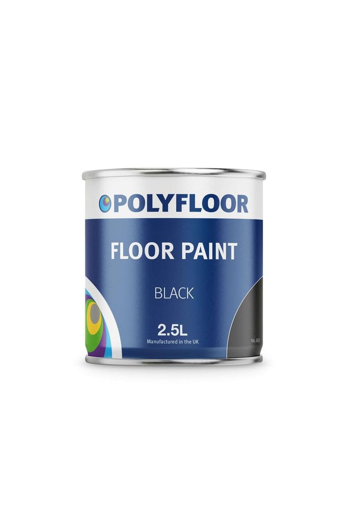 Polyfloor Hardwearing Polyurethane Floor Coating - Tough, Flexible Paint for Concrete & Wooden Floors - Chemical Resistant, Quick Dry 2.5 L Black — image 1