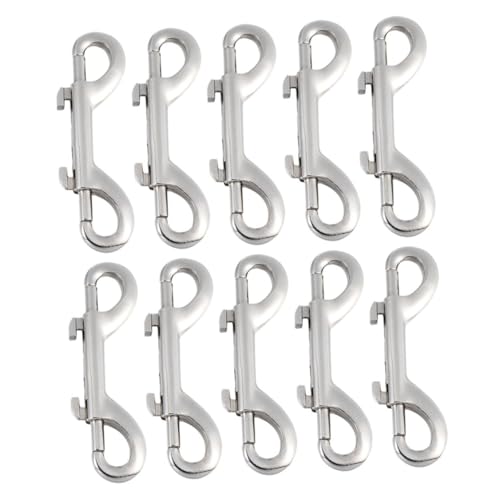 ULTECHNOVO 10Pcs Heavy Duty Double Ended Bolt Snap Hooks for Pet Leashes and Outdoor Use Zinc Alloy Trigger Snap Clasps for Dog Leash Backpack Straps and Industrial Hardware Applications