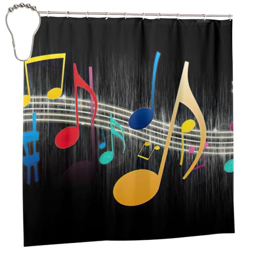 Rideau de douche polyester notes de musique 183x183 cm coloré - 3