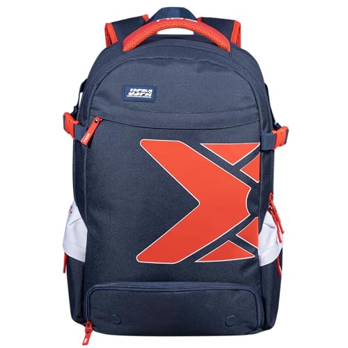 NOX USPA Exclusive Padel Backpack | Blue-Red Design with American Flag Tribute | Padded Racket & Laptop Compartment | Ventilated Shoe Pocket & Ergonomic Straps | The Ideal Team Padel Backpack