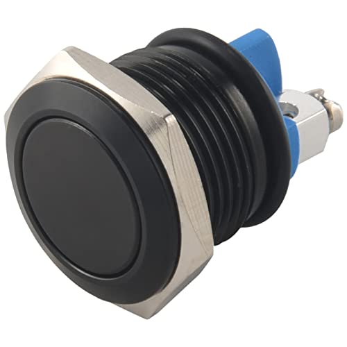 Geieold - Geieold Bouton Poussoir Interrupteur Noir 16mm 12V Pour Voiture Auto