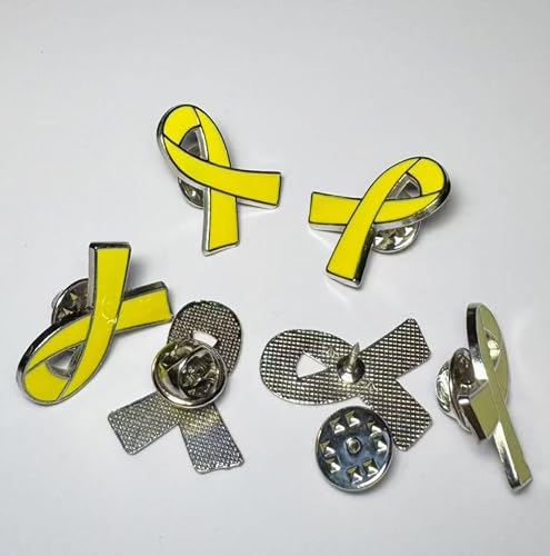 12/25/50/100/200 pieces Metal Yellow Ribbon Pin Awareness Ribbon lapel Pins Bone Cancer Awareness Support Campaign Charity Donation Event Gift Accessories Brooch pins bulk3
