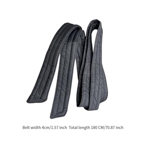 jojomis Women Puffer Down Coat Belt Overcoat Waist Belt Lightweight Ribbon Sash Belt Replacement Accessory 70.87x1.57 inch- Matte Black4