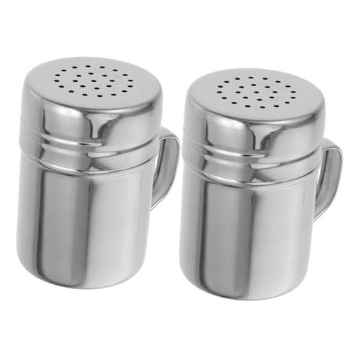 PRETYZOOM Ergonomic Handle Design Stainless Steel Powder Jar Multifunctional Flour Sifter Sugar Shaker Salt Container Modern Kitchen Tool Compact Convenient