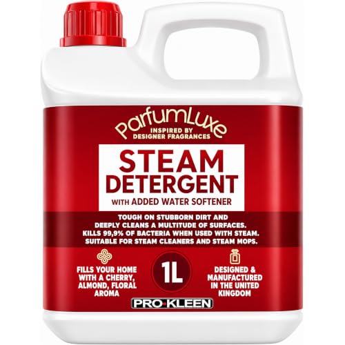 Pro-Kleen Parfum Steam Mop Floor Detergent Cleaner 1L For Robot Vacuum Mops Removes Bacteria Deodorises 20 Applications - Inspired by Designer Perfume (Cherry Almond & Floral Aroma)