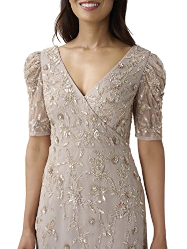 Image of Adrianna Papell Long Beaded Blouson Mother of the Bride Gown
