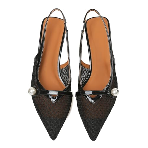 Celbreez Slingback Heels for Women Black Kitten Heels Closed Pointed Toe Women Pumps Ankle Strap Party Dress Stiletto Heels Heeled Slingbacks2