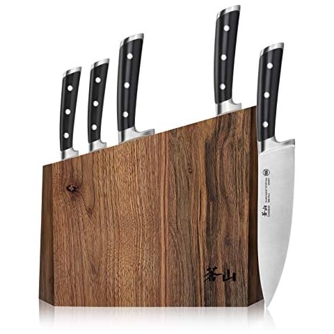 Cangshan TS Series 1024876 Swedish 14C28N Steel Forged 6-Piece Knife Block Set, Walnut Cover