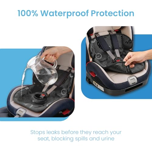 Image of Piddle Pad 2-Pack, Potty Training Car Seat Protector, Toddler Car Seat Cover & Stroller Protector, Machine Washable Waterproof Car Seat, Anti-Slip, Universal Fit (Black)