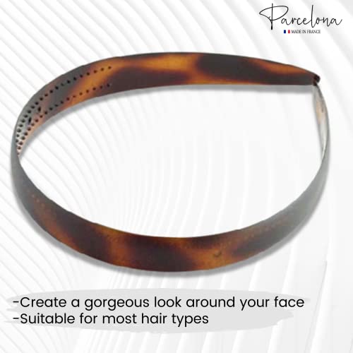 Parcelona COMIND83265 French Wide 3/4 Inch Tortoise Shell Brown Celluloid Headband Women Hair Accessories thumb #2