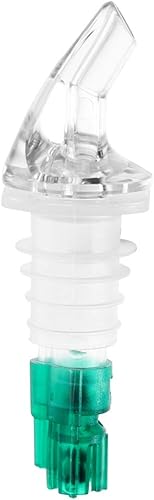 Miniatura 2 de Tezzorio - Juego de 3 botellas de licor medidas, 0,75 oz, boquilla transparente con cola verde