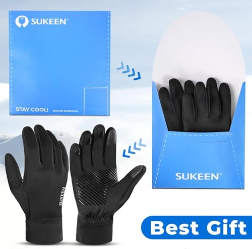 Handschuhe Herren Damen Winter Touchscreen Thermohandschuhe Outdoor rutschfeste Fahrradhandschuhe Warm Winterhandschuhe (L)