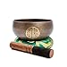 Tibetan Singing Bowl Set Brass - Master Healing Grade - Authentic Handcrafted Sound Bowl by Himalayan Bazaar (Black and Red)
