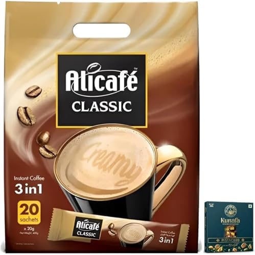 Alicafé Classic 3in1 Instant Coffee Mix Powder, Medium Roast, 20g x 30+10s