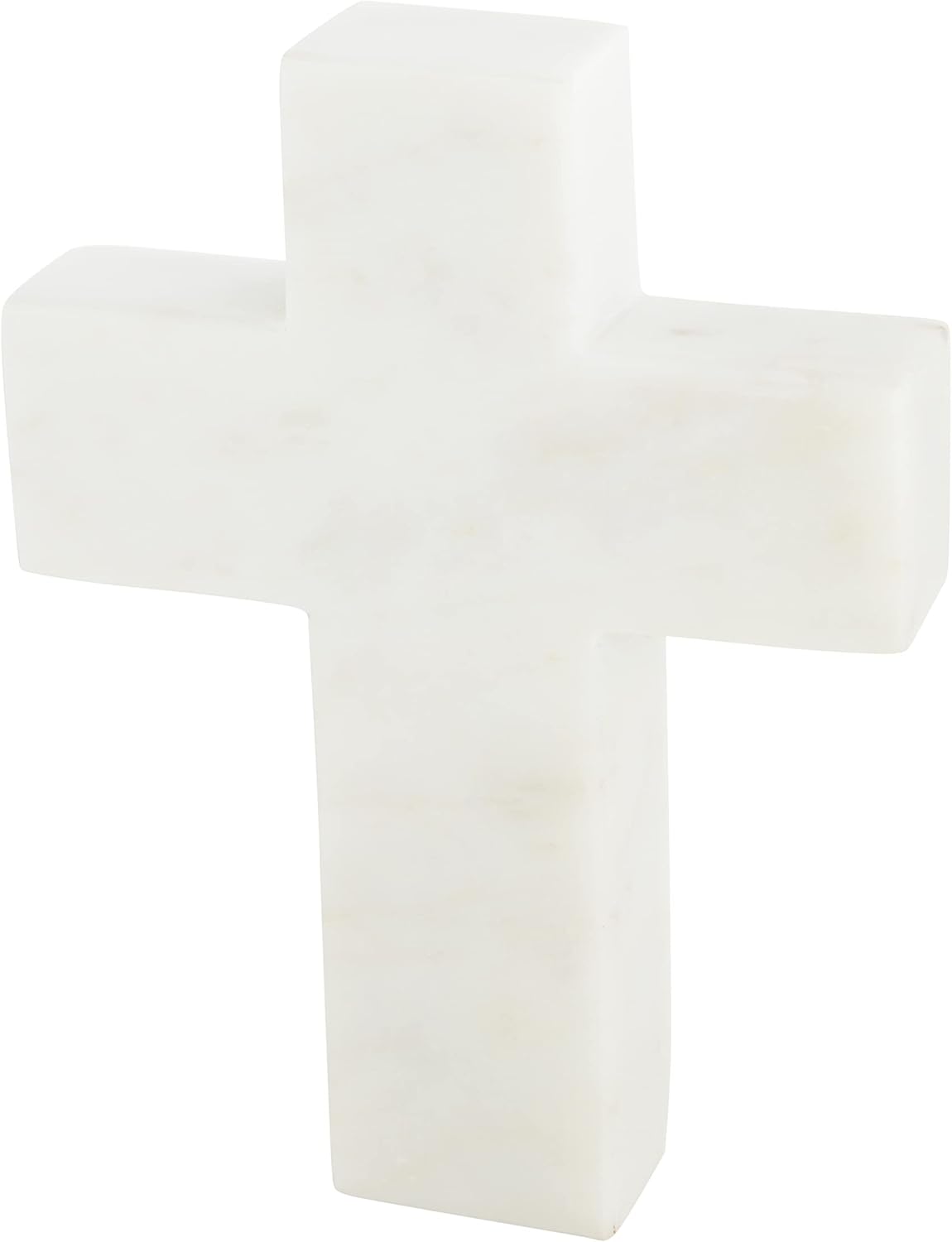 Mud Pie Marble Cross, White, 6" x 4.5", 1 Count (Pack of 1)