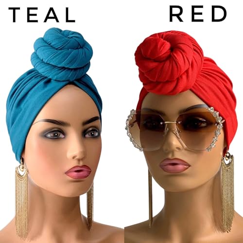 Bun Pre-Tied Turban | Pretied Head Wraps For Chemo | Hair Loss Cover | Alopecia Scarfs3