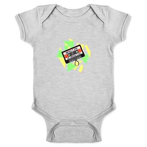 Should I Stay or Should I Go 80s Cassette Tape Infant Bodysuit Grey 18M