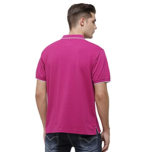 Image of Classic Polo Mens Cotton Blended Solid Half Sleeve Regular Fit Polo Neck T-Shirt