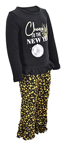 Image of Unique Baby 2 Piece Girls Double Ruffle Leggings and Long Sleeve Shirt Clothes Set Kid and Toddler Girl Outfit