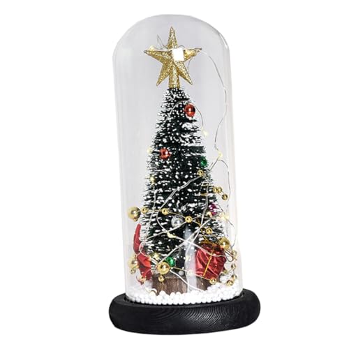 PRETYZOOM Xmas Atmosphere Lamp Christmas Tree Night Light Decorative Glass Cover Indoor Tabletop Decor Random Color