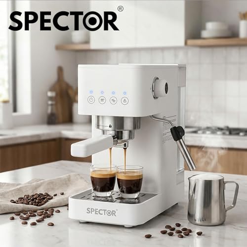 Spector 20 Bar Espresso Machine with Milk Frother – 1350W Compact Coffee Maker, Stainless Steel Latte & Cappuccino Brewer with Detachable Water Tank for Home Kitchen - Image 8