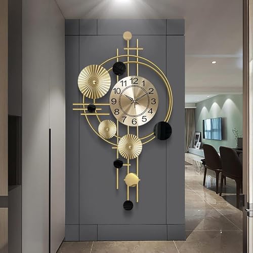 Horloge murale en métal moderne avec cadran digital pour salon