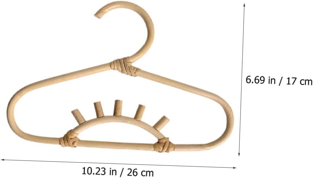 Rattan Clothes Hangers Rainbow Natural Clothes Hanger Nursery Closet Rack for Boys
