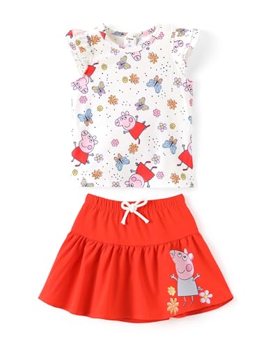 Image of Peppa Pig Toddler Girls Skirt Sets Top Shirt and Skirt for Birthday Party | Officially Licensed, Soft Fabric
