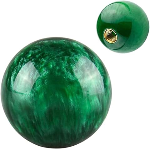 JINGLINGKJ Gear Shift Knob Manual Stick at MT Car Universal Custom Pearl Ball Roller Shifter Lever Head with 3 Types of Adapters (Green) Cover