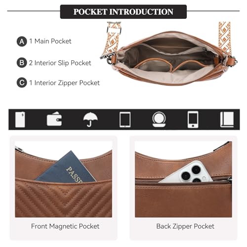 Image of GOIACII Crossbody Bags for Women Travel Purses Leather Handbags Medium Shoulder Bag with Adjustable Strap