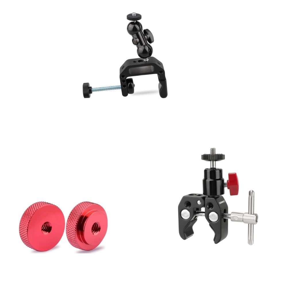 CAMVATE Camera Clamp Mount + 1/4"-20 Female Thumb Wheel Lock Nut + Super Clamp
