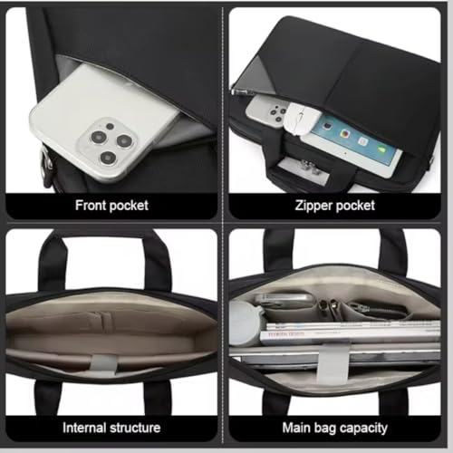 Pasta Notebook 15.6 Preta Com Alça Impermeável Bolsa Executiva Masculino Feminina Grande Para Viagem