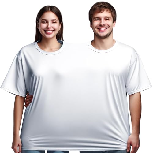 T-shirt dupla para 2 pessoas, diversão para festas de aniversário e casamentos, jogo de festa, unissexo, fantasia de carnaval, Branco