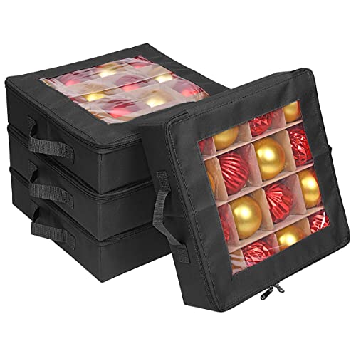 Propik 4 Pcs Christmas Ornament Storage Boxes With Dividers cover