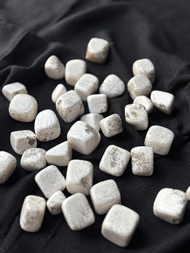 Image of Tumbled Stones, Natural Crystal Healing Stones, Home Office Decor, Aquarium Decorative Pebbles, Vase Fillers (Scolesite, 100)