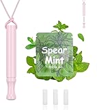 ADASTONE Premium Rauchentwöhnung Halskette – Nikotinfreies Hilfsmittel für Stressabbau & Atemtraining – Mit Weichem Nylonband & Keramik-Anhänger – Leicht & Hypoallergen (Pink)