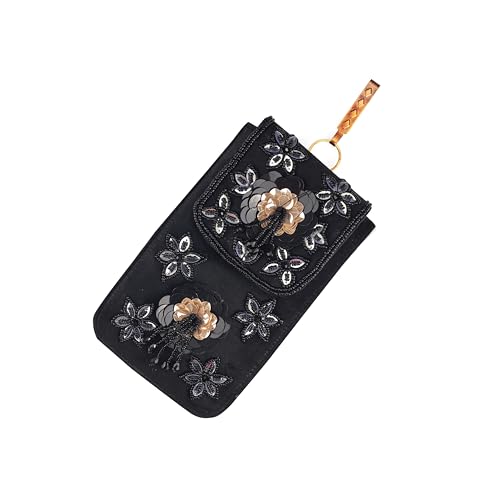 Image of J I ACCESSORIES Velvet Saree Clutch Mobile Pouch Waist Clip Ladies Purse Gift For Women